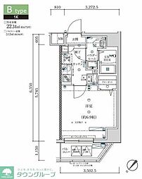 SQUARECITYカワグチナミキ 1Kの間取図画像