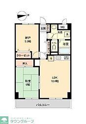 マンション白陽 2LDKの間取図画像