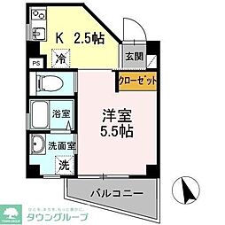 エリーワールド 1Kの間取図画像