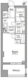 レジディア池袋ウエスト 1Kの間取図画像