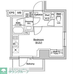 ザ・パークハビオ川口 ワンルームの間取図画像