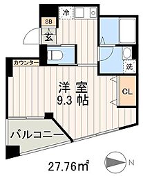 ノーザンクロス 1Kの間取図画像