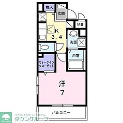 リッシュ 1Kの間取図画像