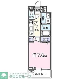 ヒカルサ東川口 1Kの間取図画像