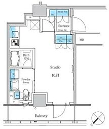 パークアクシス滝野川ラブリーズ ワンルームの間取図画像