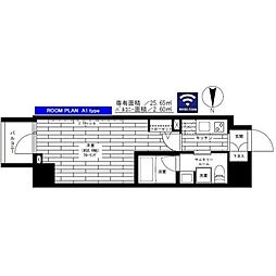 ステージグランデ元浅草 2階1Kの間取り