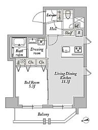 ジオエント御徒町 14階1LDKの間取り