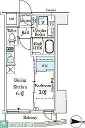 イプセ押上 4階1DKの間取り