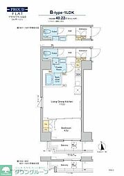プラウドフラット浅草トレサージュ 1LDKの間取図画像