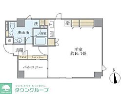 麹町レジデンス ワンルームの間取図画像