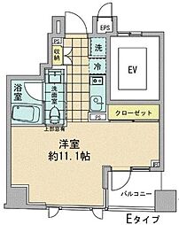アズ日本橋人形町 ワンルームの間取図画像