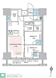 プレディアコート錦糸町スカイビュー 2SLDKの間取図画像
