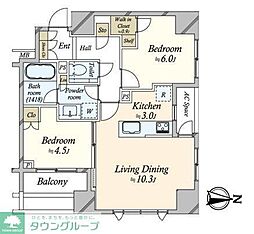 ウェリス両国 2LDKの間取図画像
