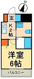 スカイコート日本橋3 1Kの間取図画像
