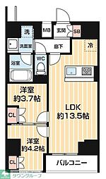 ARCOBALENO MINAMISENJU 2LDKの間取図画像