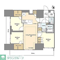 オアーゼ日暮里レジデンス 3LDKの間取図画像