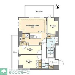 オアーゼ日暮里レジデンス 3LDKの間取図画像