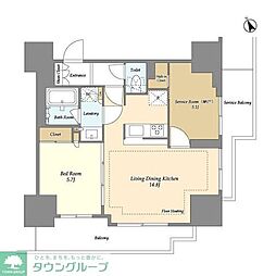 オアーゼ日暮里レジデンス 1SLDKの間取図画像