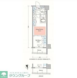 アーバネックス日本橋馬喰町 1DKの間取図画像
