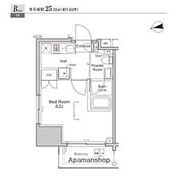 プラウドフラット浅草雷門 1Kの間取図画像