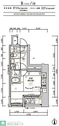 RELUXIA上野EAST ワンルームの間取図画像