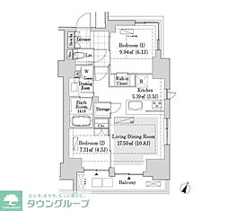 リブクオーレ神保町 2LDKの間取図画像