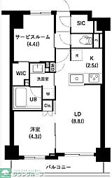 ザ・レジデンス三ノ輪2 1SLDKの間取図画像