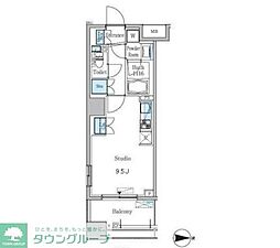 パークキューブ亀戸 ワンルームの間取図画像