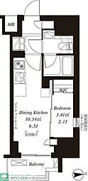 フレンシア御徒町 1DKの間取図画像