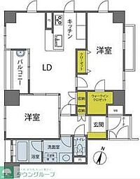ヴェルビュ本郷壱岐坂壱番館 2LDKの間取図画像