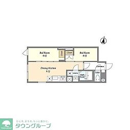 COMFORIA本駒込一丁目 2DKの間取図画像