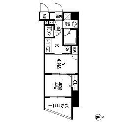 ルクレ東上野レジデンス 1DKの間取図画像