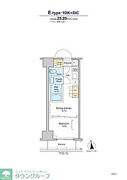 プラウドフラット浅草トレサージュ 1DKの間取図画像
