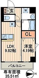 レジデンス・フジミ 1LDKの間取図画像