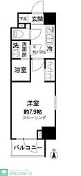 モンレーヴ御徒町 1Kの間取図画像