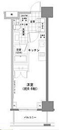パークハビオ人形町 ワンルームの間取図画像