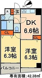 HF東日本橋レジデンス 2DKの間取図画像