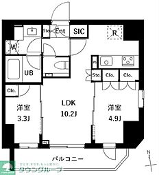 ES-Grande御徒町 2LDKの間取図画像