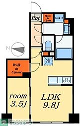 ザ・レジデンス三ノ輪2 1LDKの間取図画像