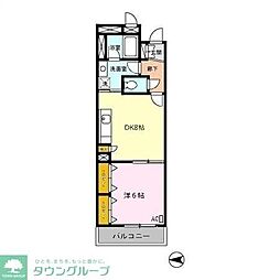 ラフィーネデュオ 1DKの間取図画像