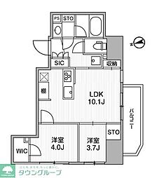 nido上野 2LDKの間取図画像