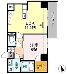 ブリスキューブ 1LDKの間取図画像