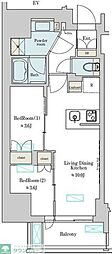 Brilliaist上野稲荷町 2LDKの間取図画像