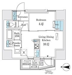 ディームス入谷1 1LDKの間取図画像
