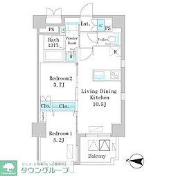 EL-SERENO錦糸町 2LDKの間取図画像