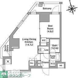 コンフォリア・リヴ西葛西三丁目 1LDKの間取図画像