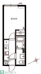 京成本線 実籾駅 徒歩10分の賃貸アパート 1階1Kの間取り