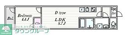 京成千葉線 検見川駅 徒歩4分の賃貸アパート 3階1LDKの間取り