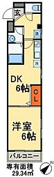 JR総武線 幕張本郷駅 徒歩3分の賃貸マンション 6階1DKの間取り