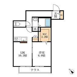 JR総武線 千葉駅 徒歩10分の賃貸マンション 1階1LDKの間取り